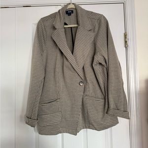2X Maeve by Anthropologie Women's Checked Blazer Coat Plus Size